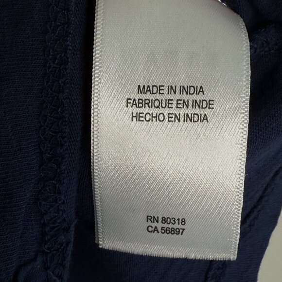 Lucky Brand Navy Long Sleeve Ruffle Button Down, L - Picture 8 of 11